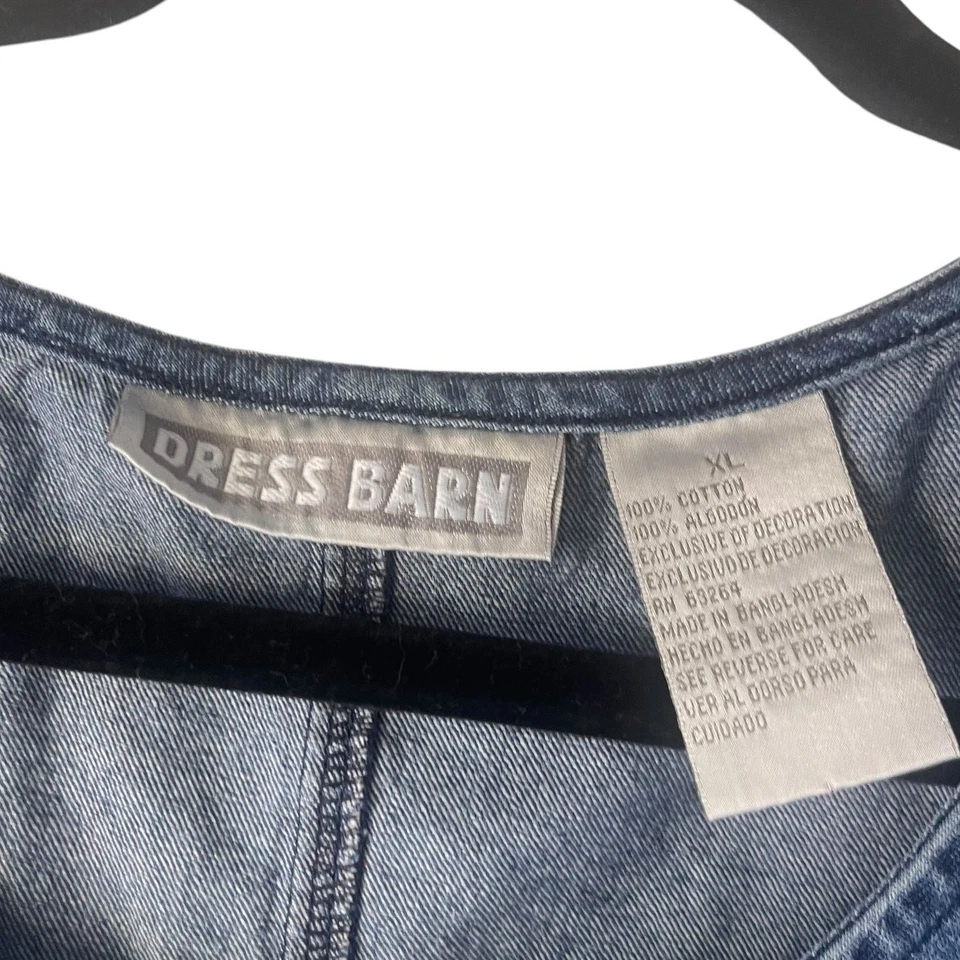 Dress Barn 复古 90 年代女式 XL 码牛仔秋叶刺绣长裙 — 第 4/4 张图片