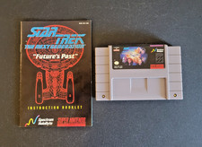 1994 SNES STAR TREK: TNG - "FUTURE'S PAST" GAME CARTRIDGE & INSTRUCTION BOOKLET