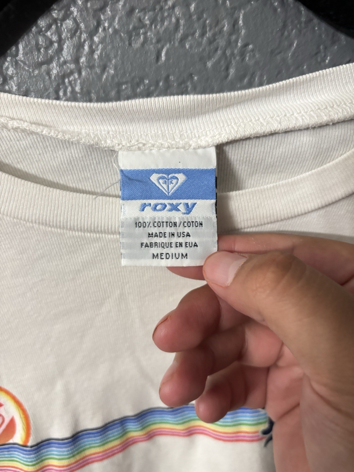 90s Vintage Y2K Roxy Quiksilver Baby Top T-Shirt Womens Medium Surf Beach USA image 3