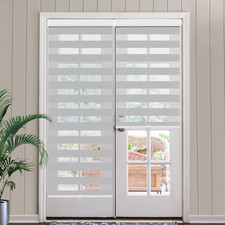Seeye Cordless Zebra Blinds For Window French Door Blinds Free-Stop Roller