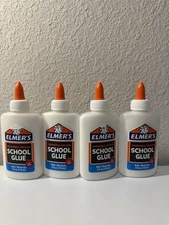 (4 pack) Elmer's Liquid School Glue, Washable, 4oz each