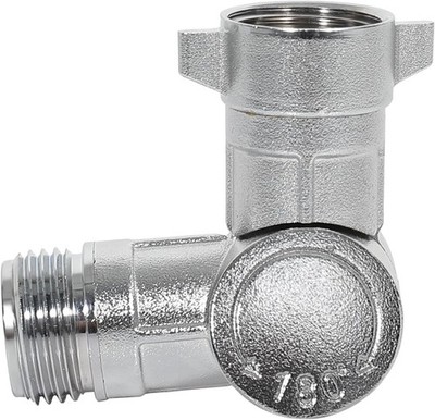 Swivel Hose Connector, Brass Elbow can Rotate 180°, 4 Inch, Silver 