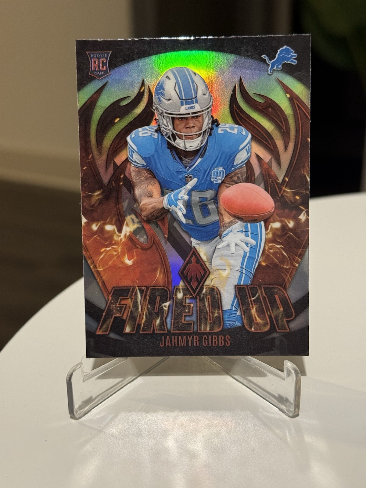 Jahmyr Gibbs #FU-10 - Rookie - Fired Up - Silver - 2023 Panini Phoenix Football