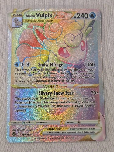 Alolan Vulpix VSTAR (Secret) Silver Tempest 197/195 Rare Holo