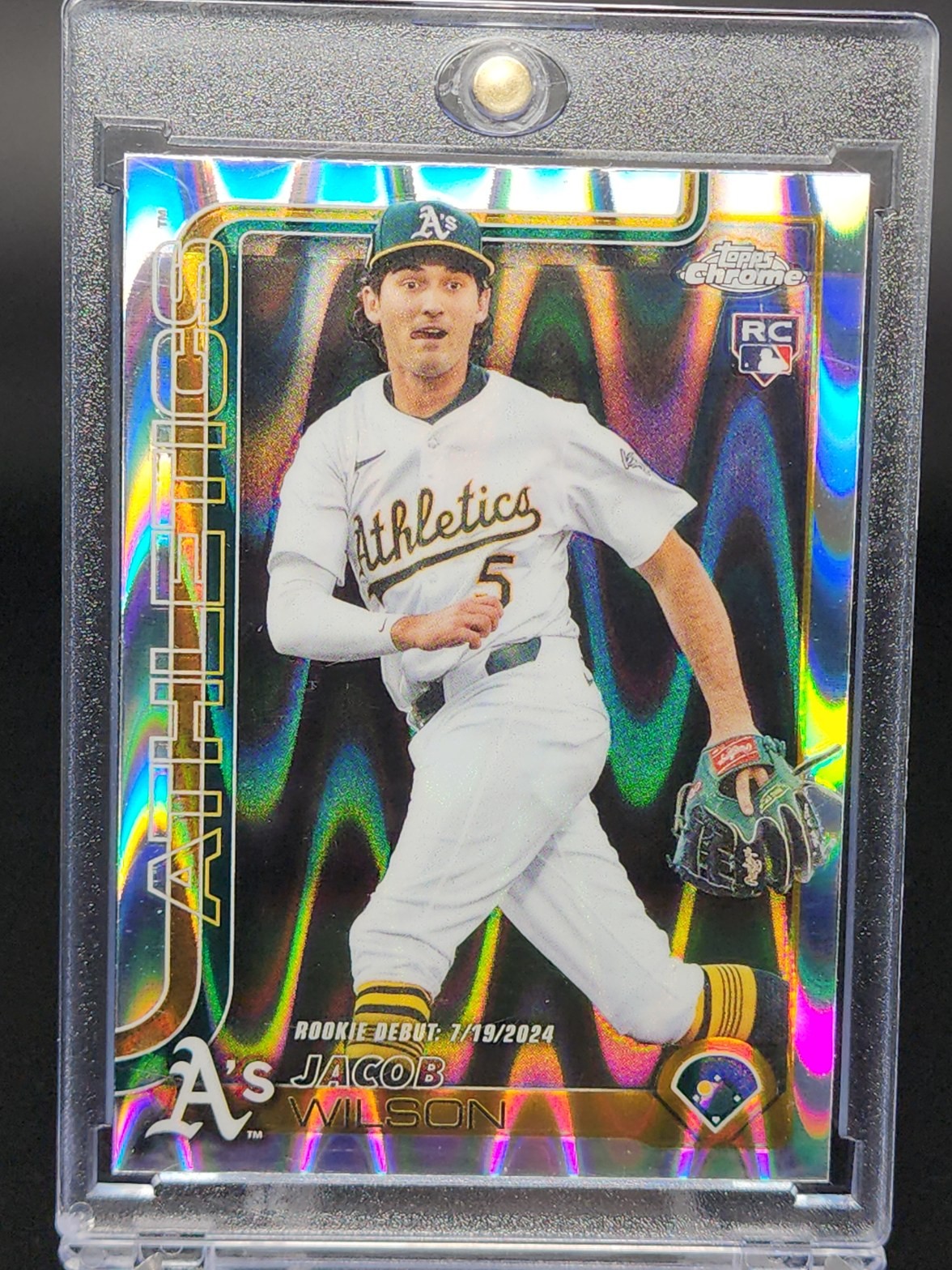 JACOB WILSON 2025 TOPPS CHROME UPDATE ROOKIE RAYWAVE #USC150 ATHLETICS Q7038