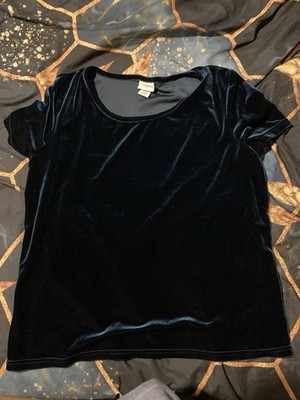 Jaclyn Smith Women's Forest Green Velvet Long Sleeve Blouse Size XL
