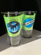 ✅ NEW (2) Blue Moon Bluemoon Los Angeles LA Beer Bar Craft Pint Glasses