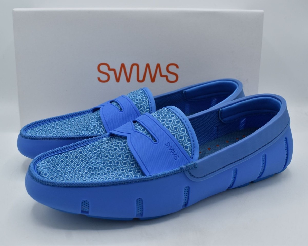 SWIMS Mens Size 9 Sail Blue Printed Penny Loafers Slip On  display picture 1