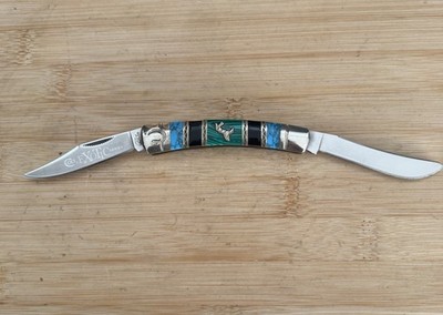 Colt 2 Blade Knife Exotic Series CT 568 Green Turquoise & Black | eBay