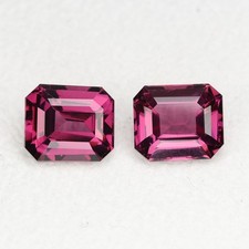 Faceted rhodolite garnet pair