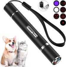 Cat Laser Pointer Toy Dog 7 Adjustable Pattern Long Range Lazer Toy USB Recharge