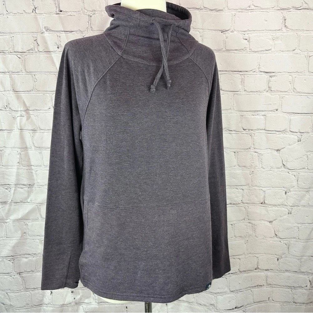 The North Face Charcoal purple Funnel-Neck Pullover women S outdoor gorpcore