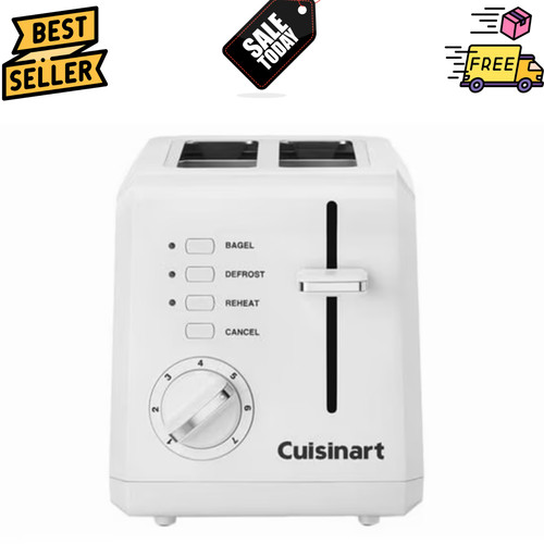 Cuisinart Plastic Compact 2 Slice White Toaster 7.63 x 12.25 x 8.50 in 