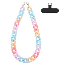 Phone Wrist Strap, 24" Acrylic Cellphone Chain with Tether Tab, Multicolor