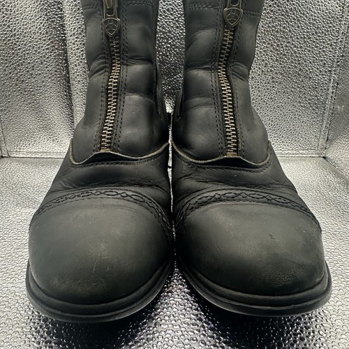 WOMENS ARIAT BLACK FRONT ZIP SIZE 7.5 PADDOCK BOOT ROUND TOE READ DESC - Picture 2 of 22