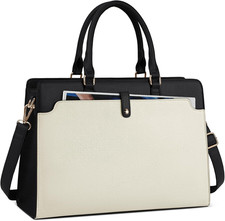 Laptop Bag for Women 15.6 Inch Laptop Tote Bag Leather Work Bag Waterproof Brief