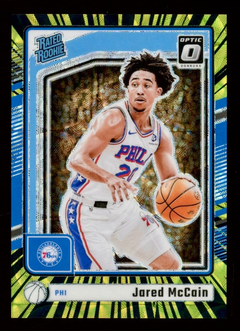 2024-25 Donruss Optic - Jared McCain #270 INTL ELECTRICITY PRIZM SSP /75 ROOKIE