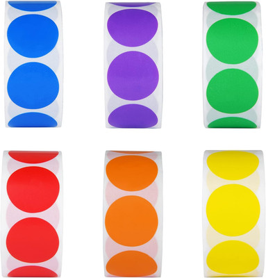 6 Colors 3000 Pieces Dot Stickers Color Code Circle Stickers Can Writing 1 Inch 