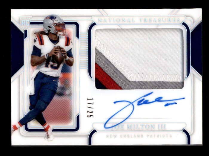 JOE MILTON III 2024 NATIONAL TREASURES RPA 4-CLR ROOKIE PATCH AUTO #17/25 T7756