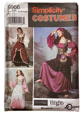 Costume Pattern Gypsy Bar Maid Princess Renaissance Size 14 - 20 Simplicity 9966