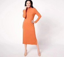 Women with Control Midi Dress Medium Petite Finespun Jersey Tummy Control NEW