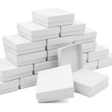 Cardboard Jewelry White Gift Boxes 20 Pack3.5 3.5 1 inches, its apply to disp...