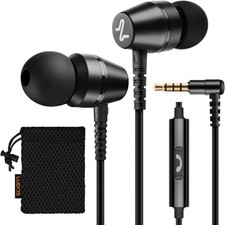 LUDOS OMNITONE Wired Earbuds in-Ear Headphones, 5 Year Warranty, Black