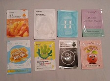 Lot of 8 Assorted Skincare Sheet Face Masks Collagen Charcoal Hyaluronic Acid