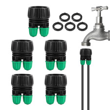 5Pcs 3/4" to 1/4" 2 Way Drip Irrigation Tubing Lock Barbed for Hose  2...
