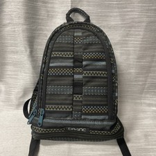 Dakine Cosmo mini Backpack pockets. Geometric pattern blues