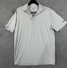 Under Armour Playoff Polo Golf Shirt Mens M Gray Stretch Embroidered Logo