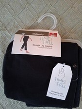 NWT-Time Tru Size M 8-10 Maternity Straight Leg Jegging-Black-ComfortBelly Band