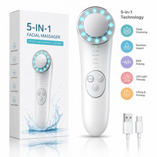 5-in-1 Microcurrent Facial Device for Skin Tightening Lifting Face Massager