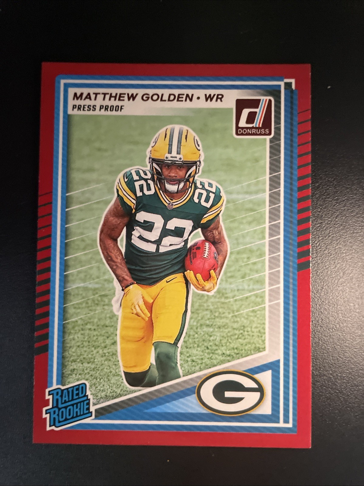 2025 Panini Donruss - Rated Rookie Matthew Golden #311 Press Proof Red (RC)