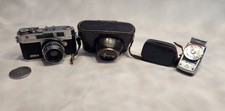 Petri 2.8 Color Corrected Super Rangefinder Camera Black Silver w/ Sekonic Meter
