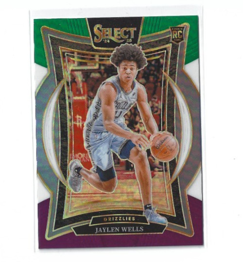 2024-25 Panini Select - Jaylen Wells Concourse #79 Green White Purple Prizm RC