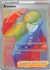 Brandon 203/195 Rainbow Rare Silver Tempest Pokemon Near Mint on eBay