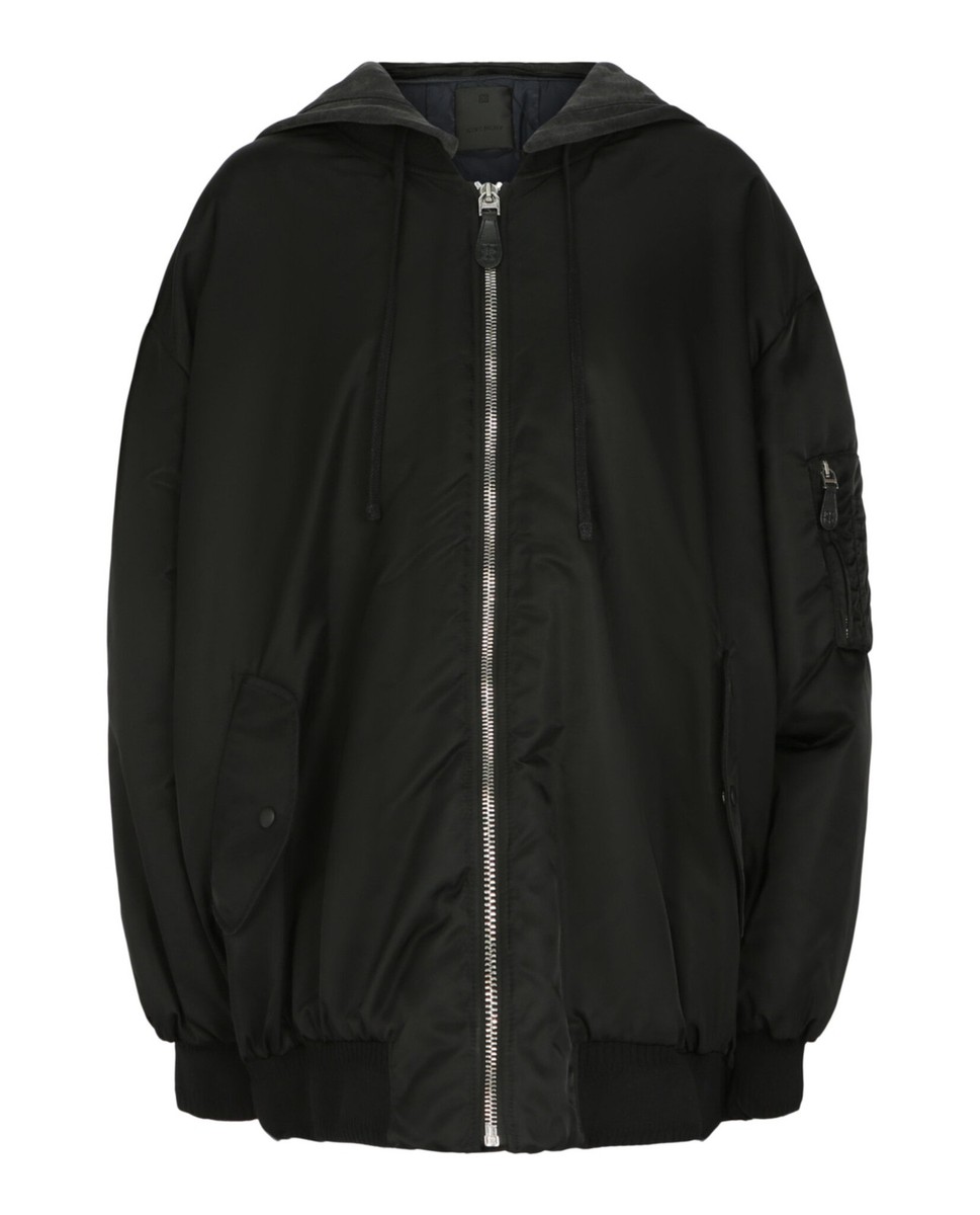 Givenchy Womens Oversized Hooded Bomber Jacket