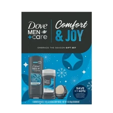 **Dove Men+Care Clean Comfort Gift Set, Body Wash, Deodorant & Shower Tool, 3 Ct
