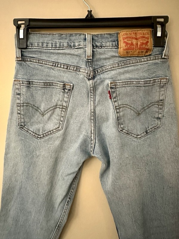 Men’s Jeans Levi’s 511 29x30 Blue Light Wash Excellent Condition 
