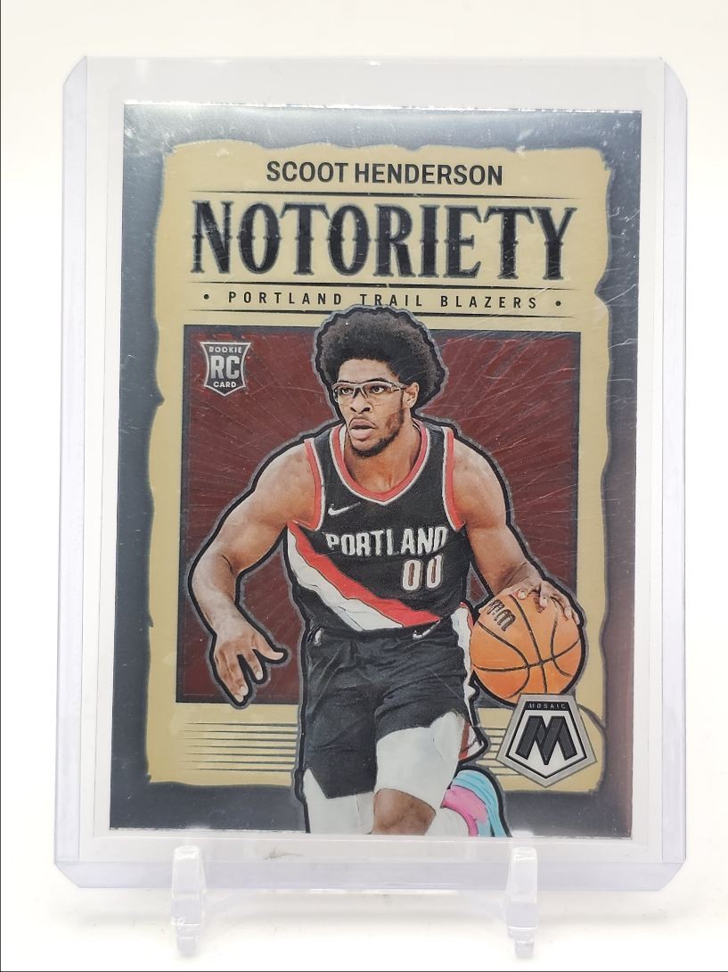 SCOOT HENDERSON 2023-24 MOSAIC NOTORIETY ROOKIE TRAIL BLAZERS RC Q3413