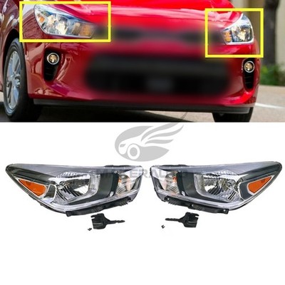 Pair Headlight for 2018-2020 Kia Rio Halogen Left+Right Side KI2502220 KI2503220