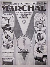 PUBLICITÉ PRESSE 1928 MARCHAL POUR VOTRE VOITURE 5 TRILUX BOUGIE COB ÉCLAIRAGE