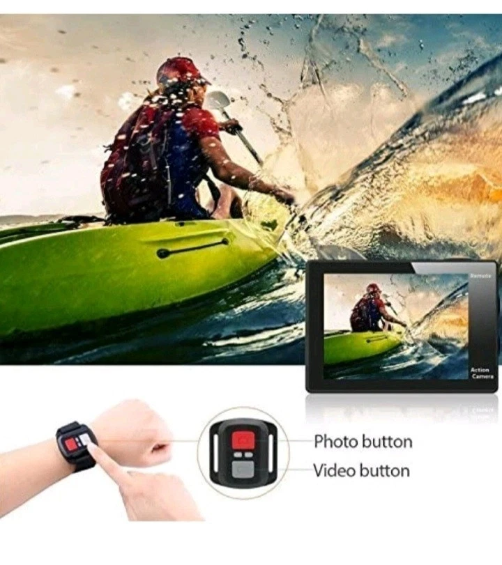 Eken H9S sports action camera 4K ultra HD 12MP wifi waterproof black  - Image 2 of 3