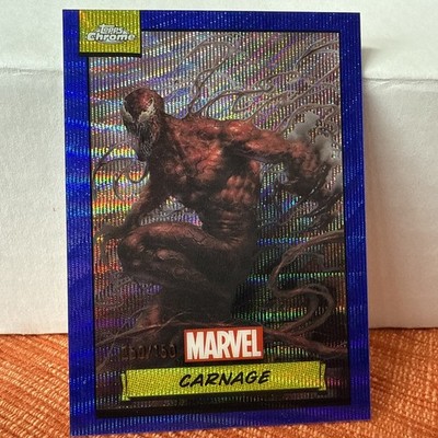 2024 Topps Chrome Marvel Carnage Purple Wave Refractor /150 Rare Mint Condition