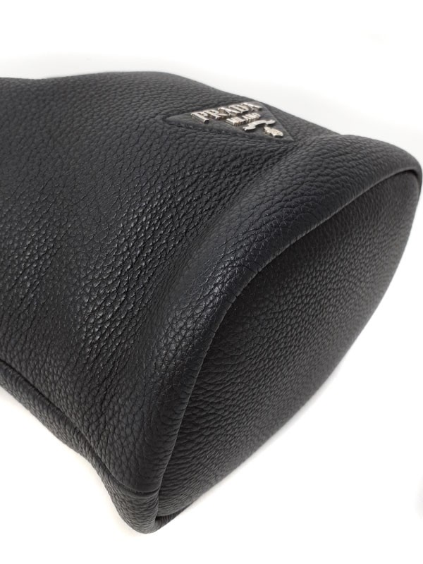 PRADA Leather Black Drawstring Shoulder Bag — image 4