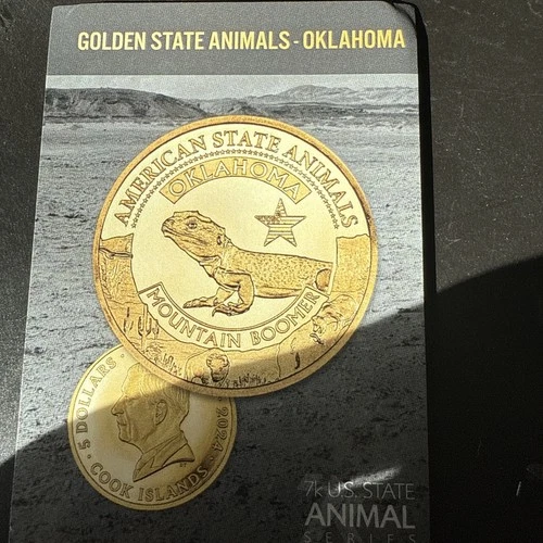 G$5 Cook Islands PROOF 9999 GOLD PF 70 NGC Oklahoma mountain boomer SEVEN K