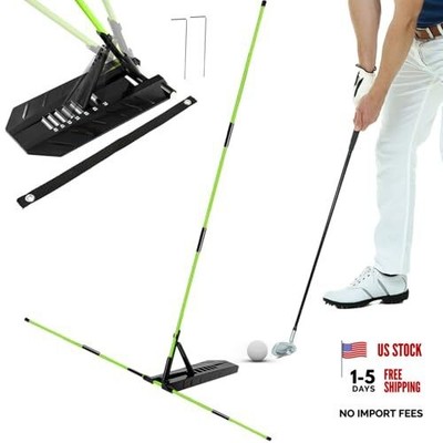 Golf Alignment Stick Trainer with Adjustable Swing Plane Guide, Full Swing