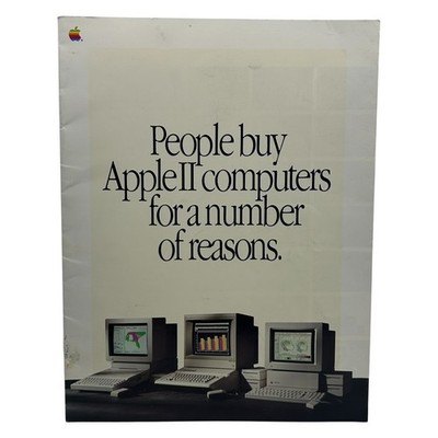 Apple II IIGS Fold Out Magazine Advertisement Computer Ads Vintage