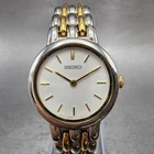Seiko Watch Women 24mm Silver Dial Two Tone Round V700-6379 New Battery